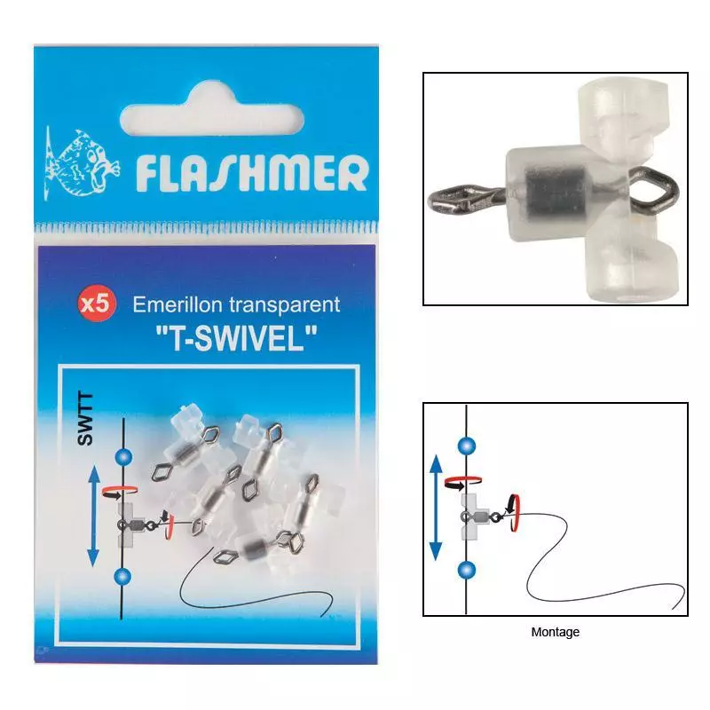 CLIP TRASPARENTE FLASHMER T-SWIVEL - PACCHETTO DI 50 3 CLIP TRASPARENTE FLASHMER T-SWIVEL - PACCHETTO DI 50