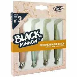 KIT ARTIFICIALE MORBIDO MONTATO FIIISH COMBO BLACK MINNOW 120 + TETE PLOMBEE SHORE - EUROPEAN COLOR