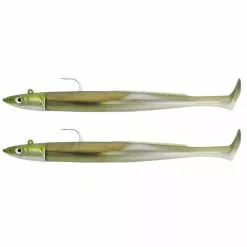 KIT ARTIFICIALE MORBIDO MONTATO FIIISH DOUBLE COMBO CRAZY PADDLE TAIL 120 + TESTE PIOMBATE OFF SHORE